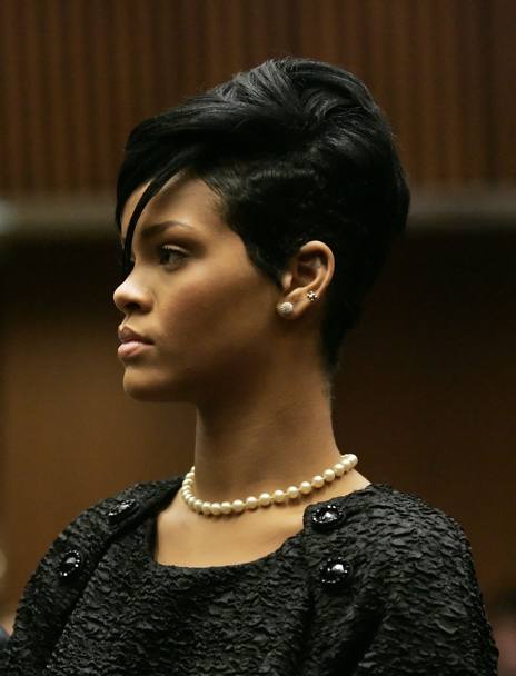 Rihanna durante il processo nel giugno 2009 (LaPresse)